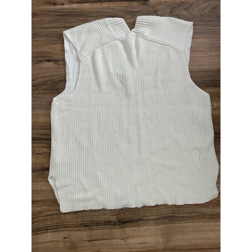 H&M Men's V-neck Knit Sweater Vest Off White Size‎ XL